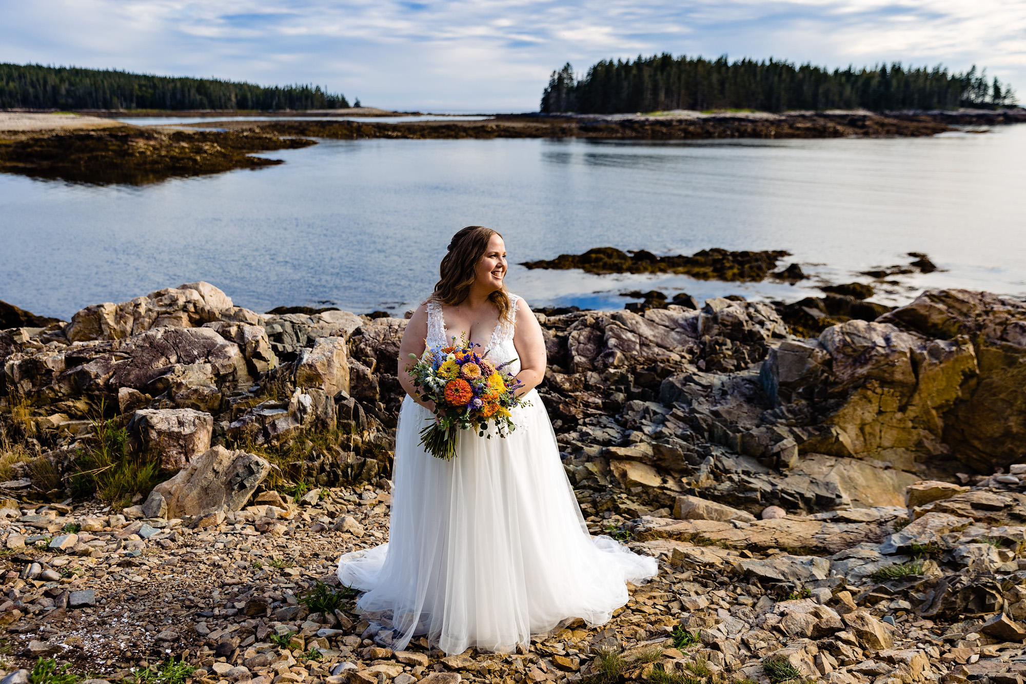 Wedding portraits at the Schoodic Peninsula