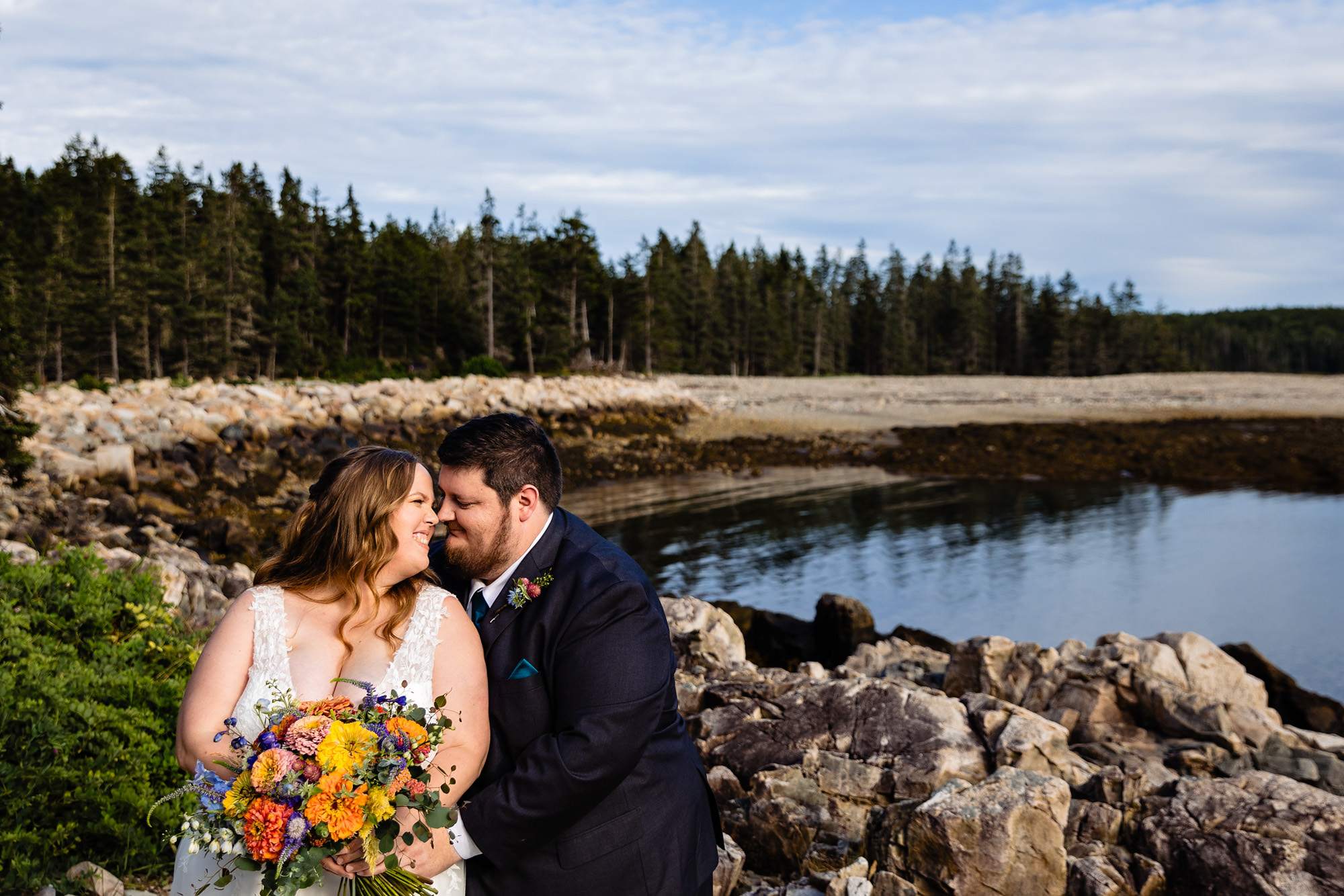 Wedding portraits at the Schoodic Peninsula