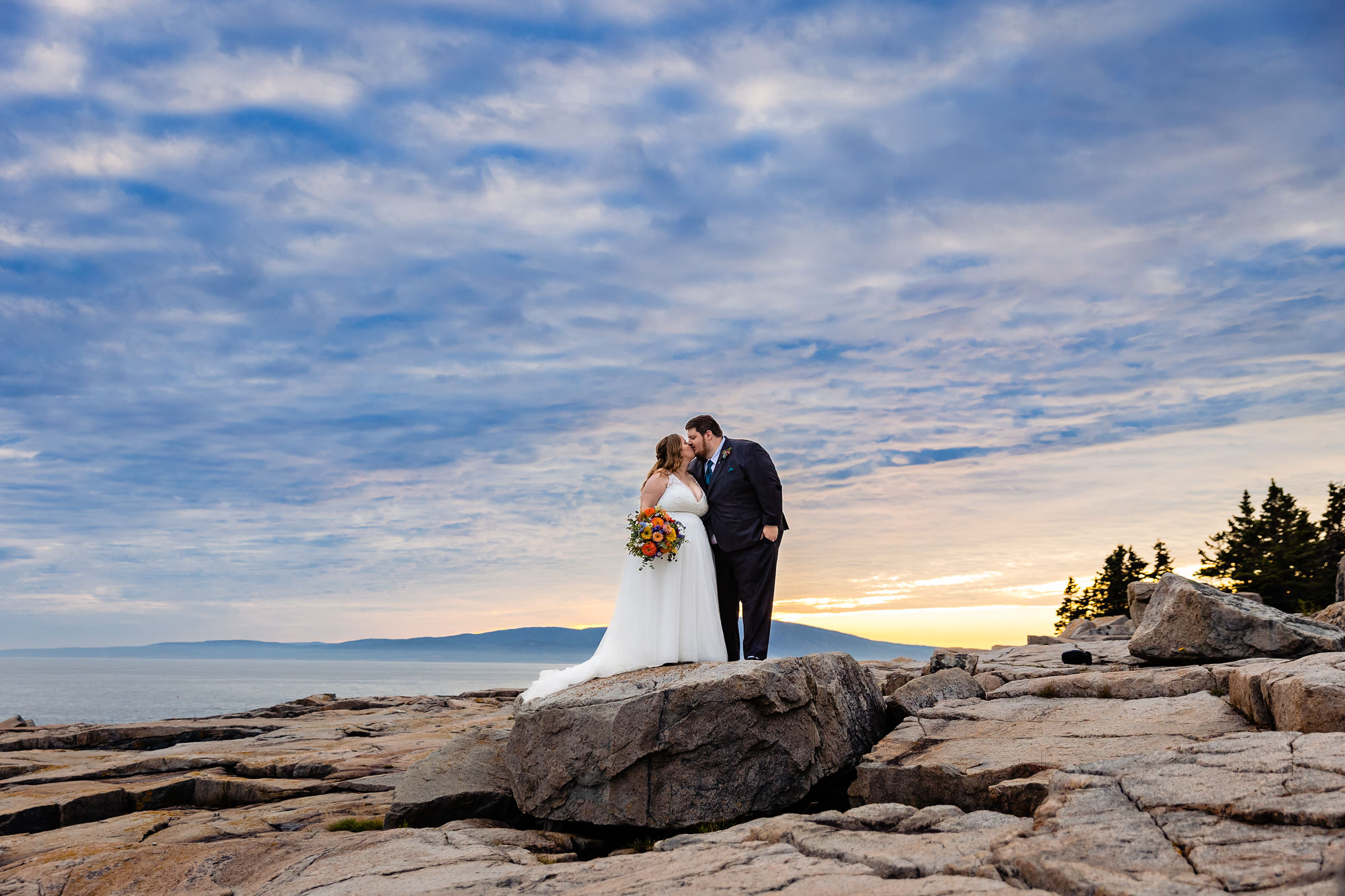 Elopement portrait at Schoodic Point