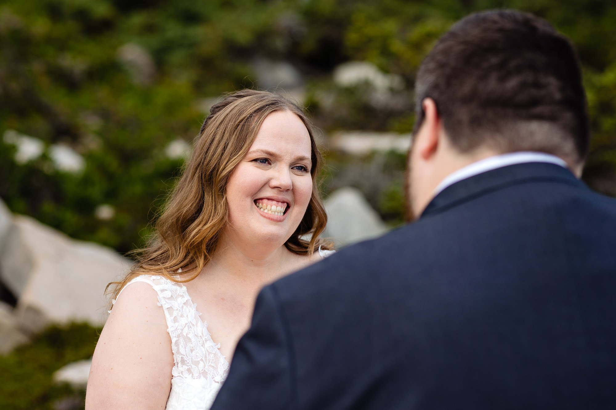 A Schoodic Point elopement ceremony at sunset