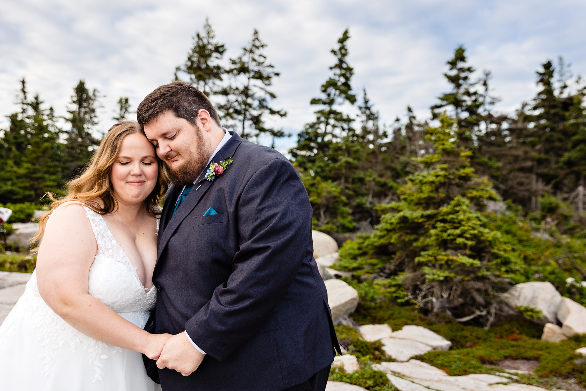 Elopement portrait at Schoodic Point