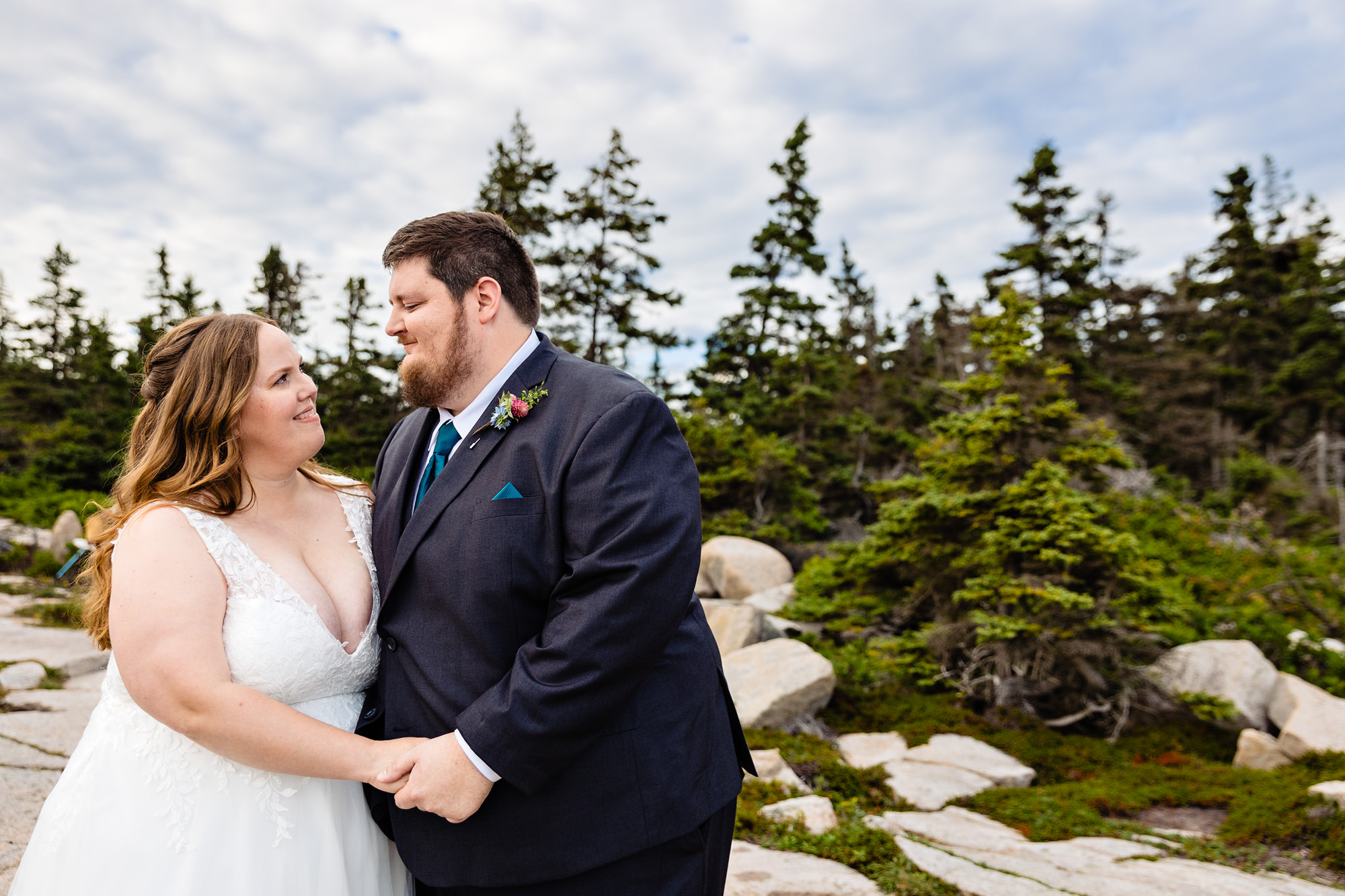 Elopement portrait at Schoodic Point