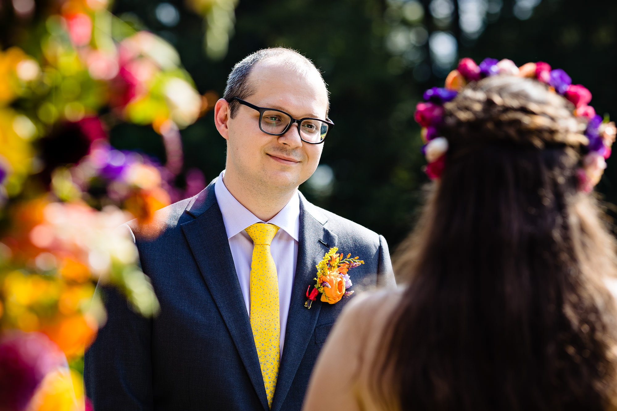 A garden wedding ceremony in Maine