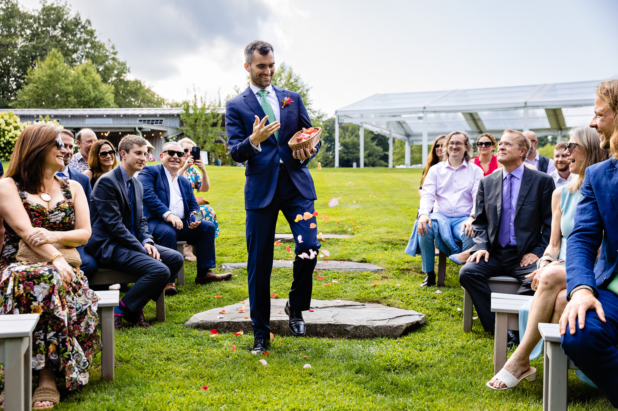 A garden wedding ceremony in Maine