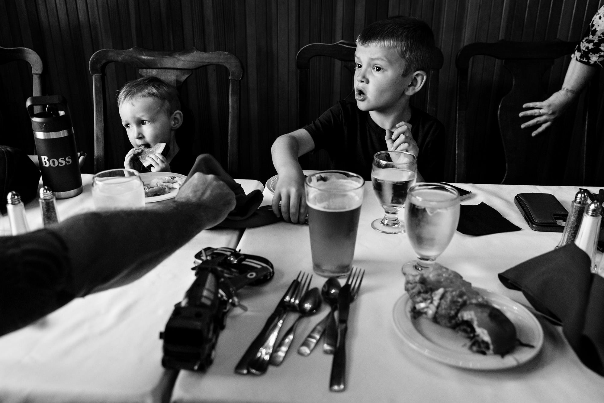 Kids eat at a wedding at Rangeley Inn in Maine