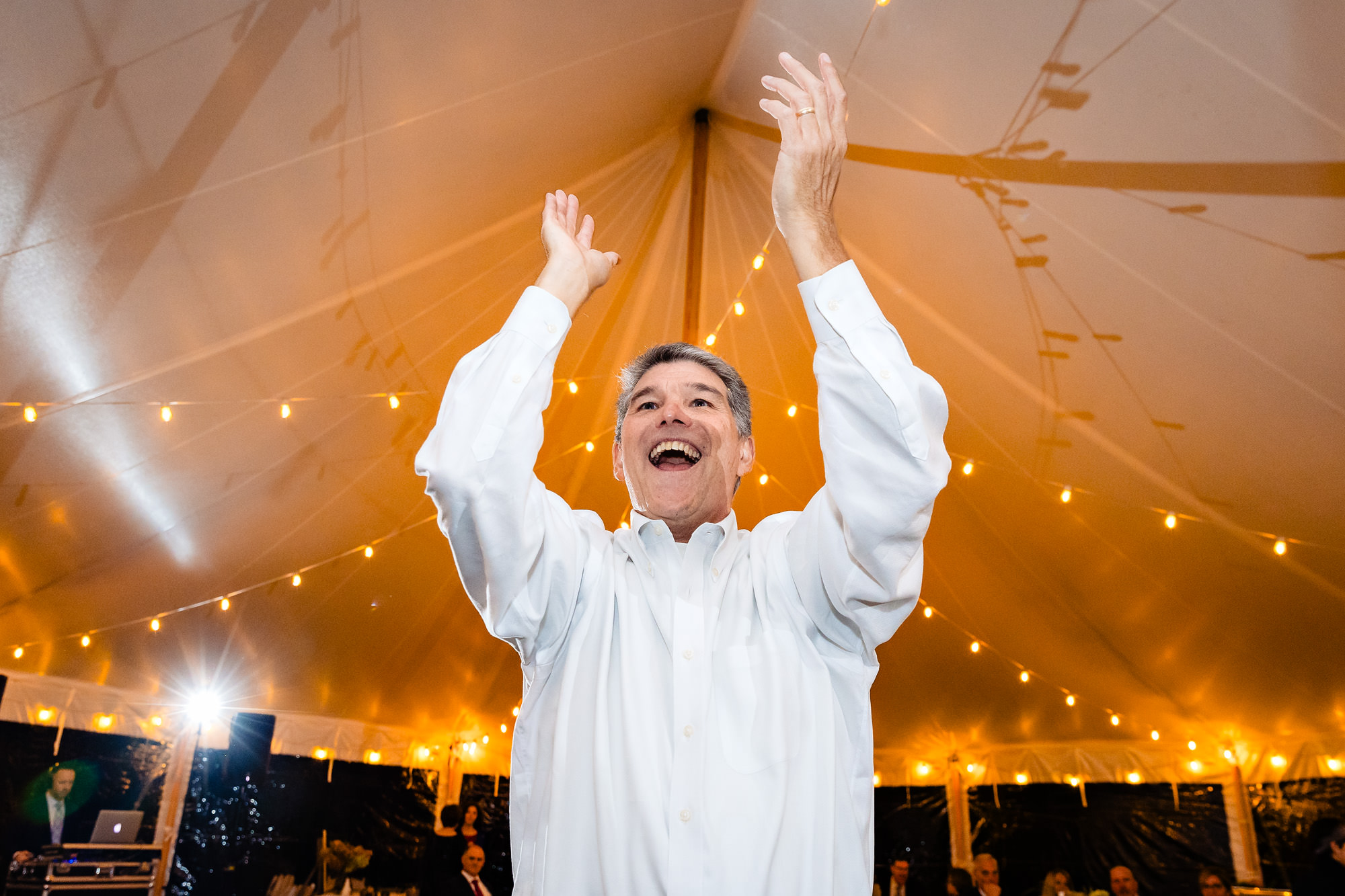 An energetic dance floor at a Cape Neddick Maine wedding.