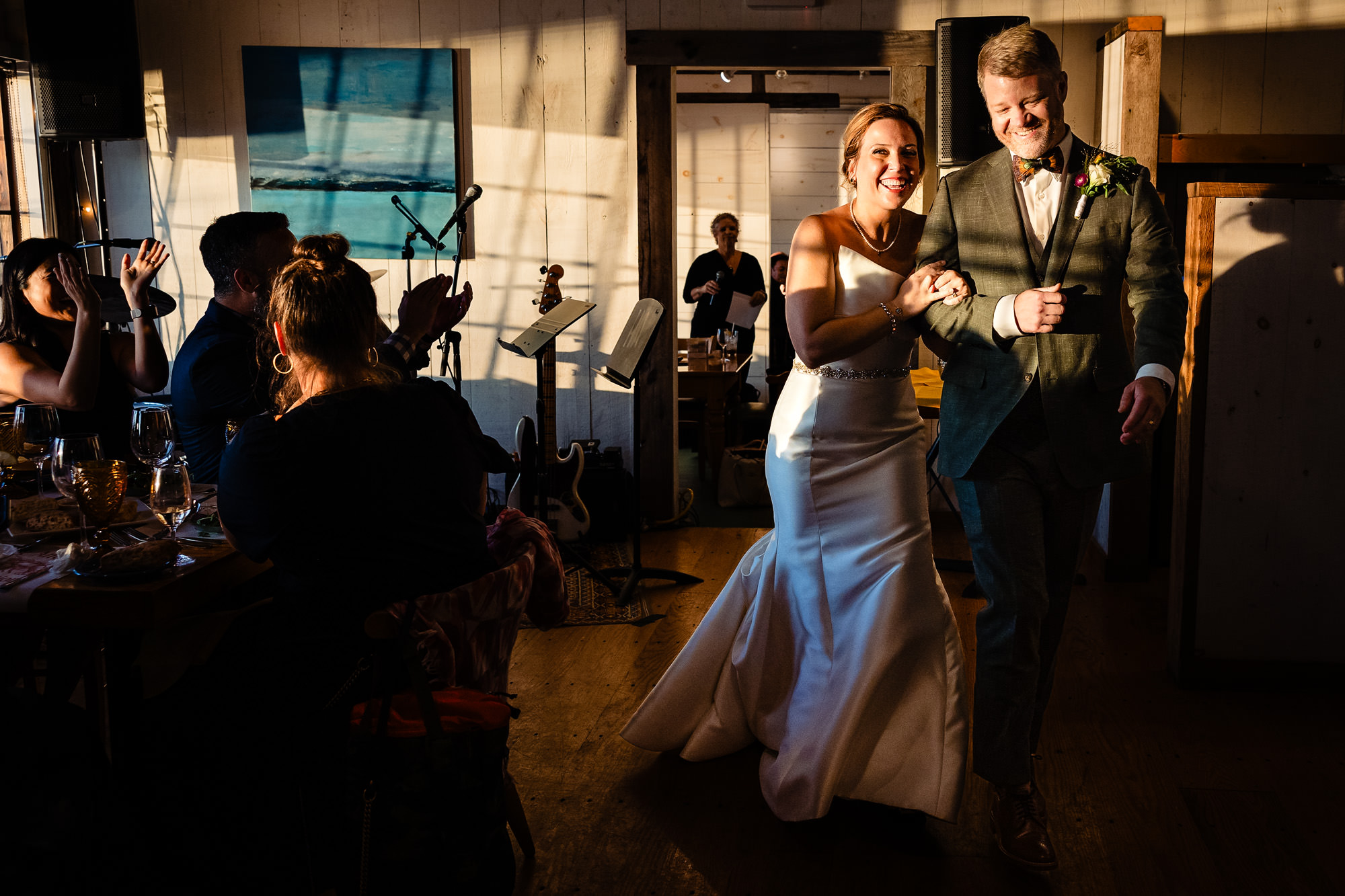 A wedding cocktail hour at Islesford Dock Restaurant.