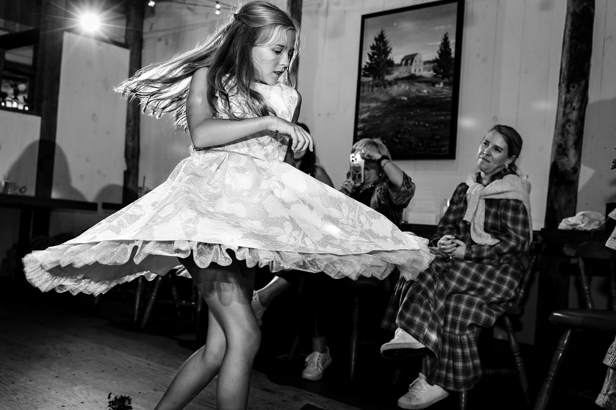 Dancing at a wedding reception at Islesford Dock Restaurant in Maine