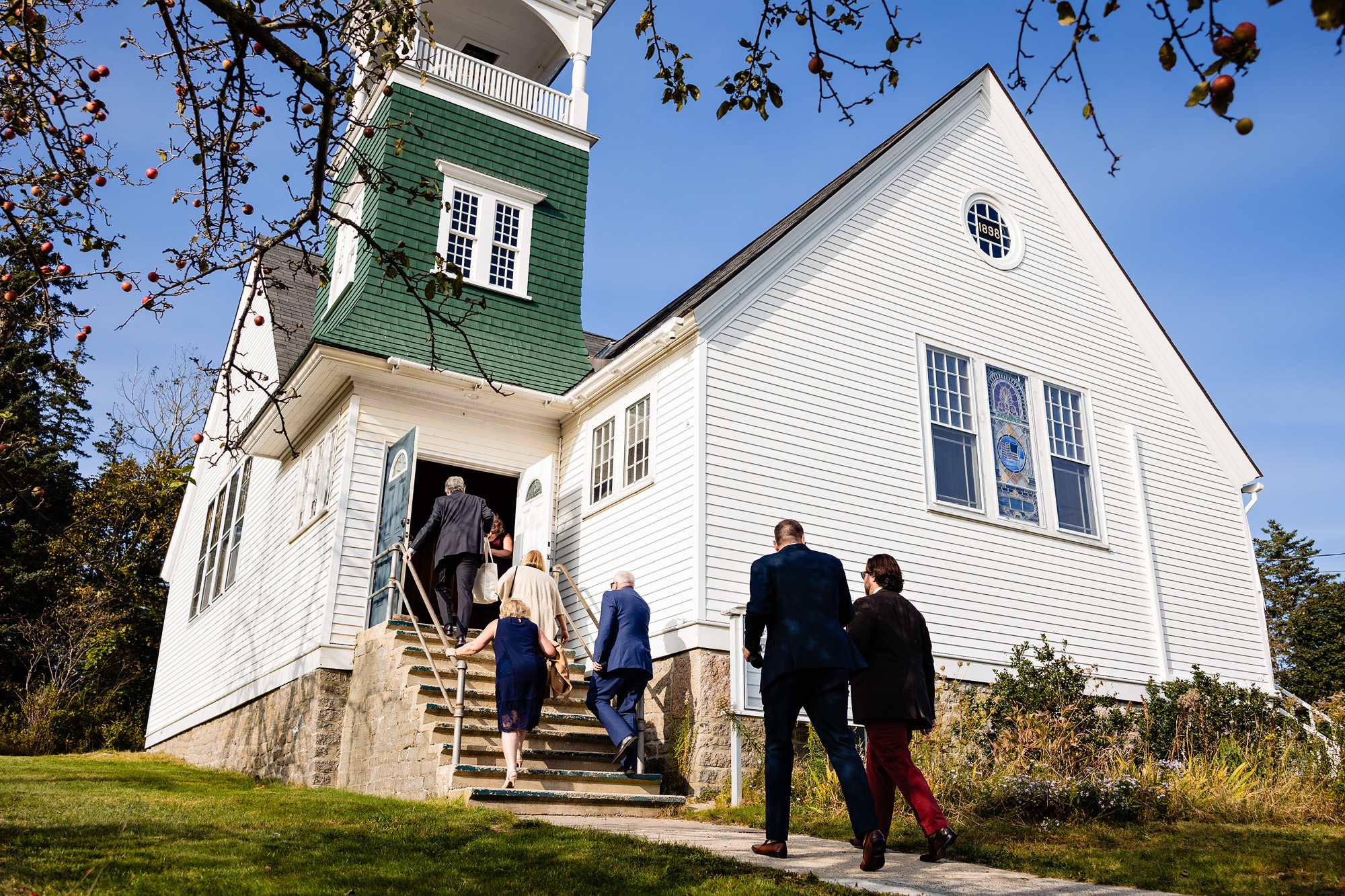 A wedding ceremony at Islesford Congregational Church on Little Cranberry Island, Maine