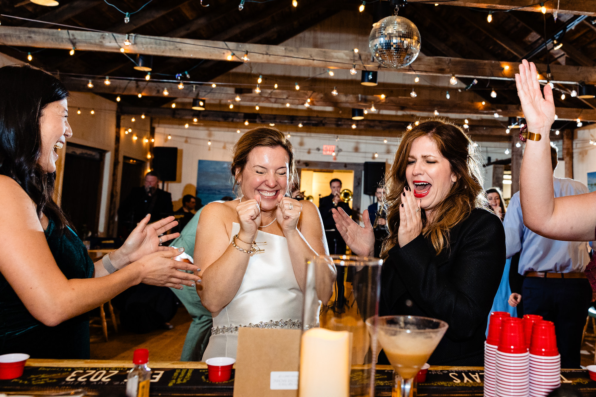 Dancing at a wedding reception at Islesford Dock Restaurant in Maine