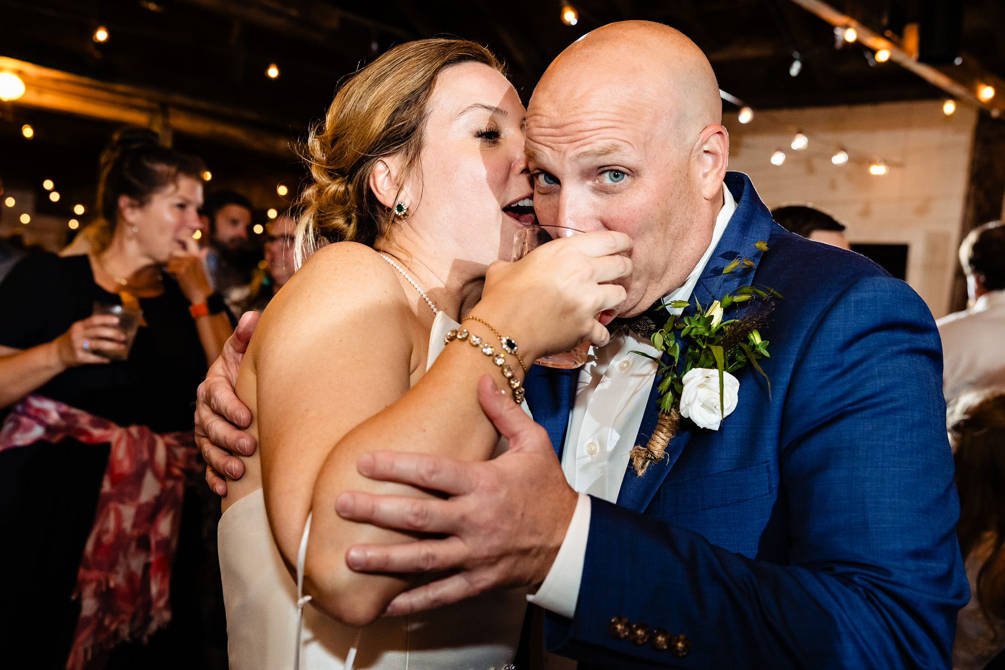 Dancing at a wedding reception at Islesford Dock Restaurant in Maine