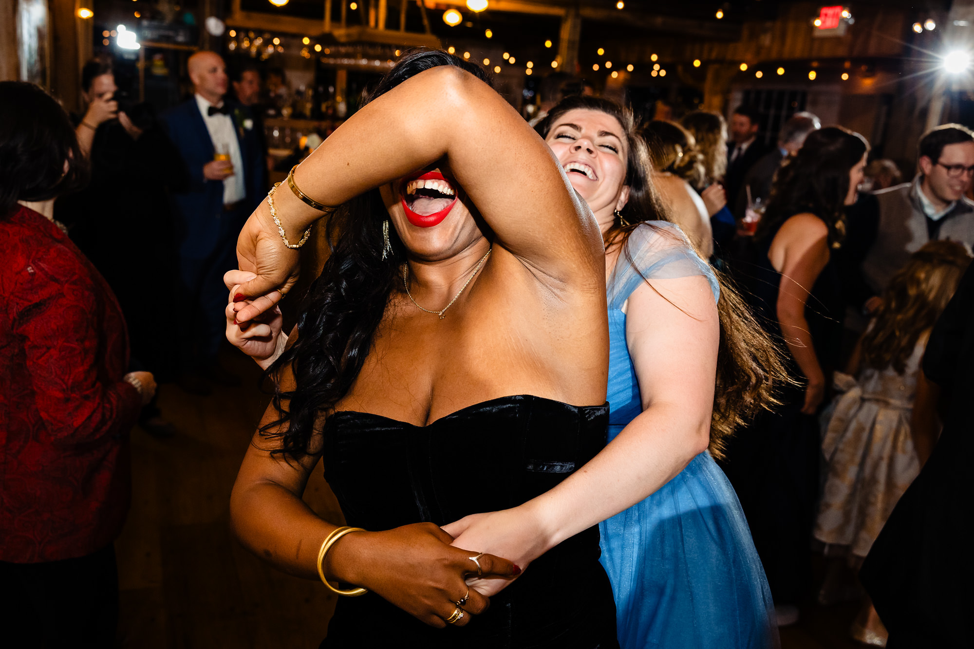 Dancing at a wedding reception at Islesford Dock Restaurant in Maine